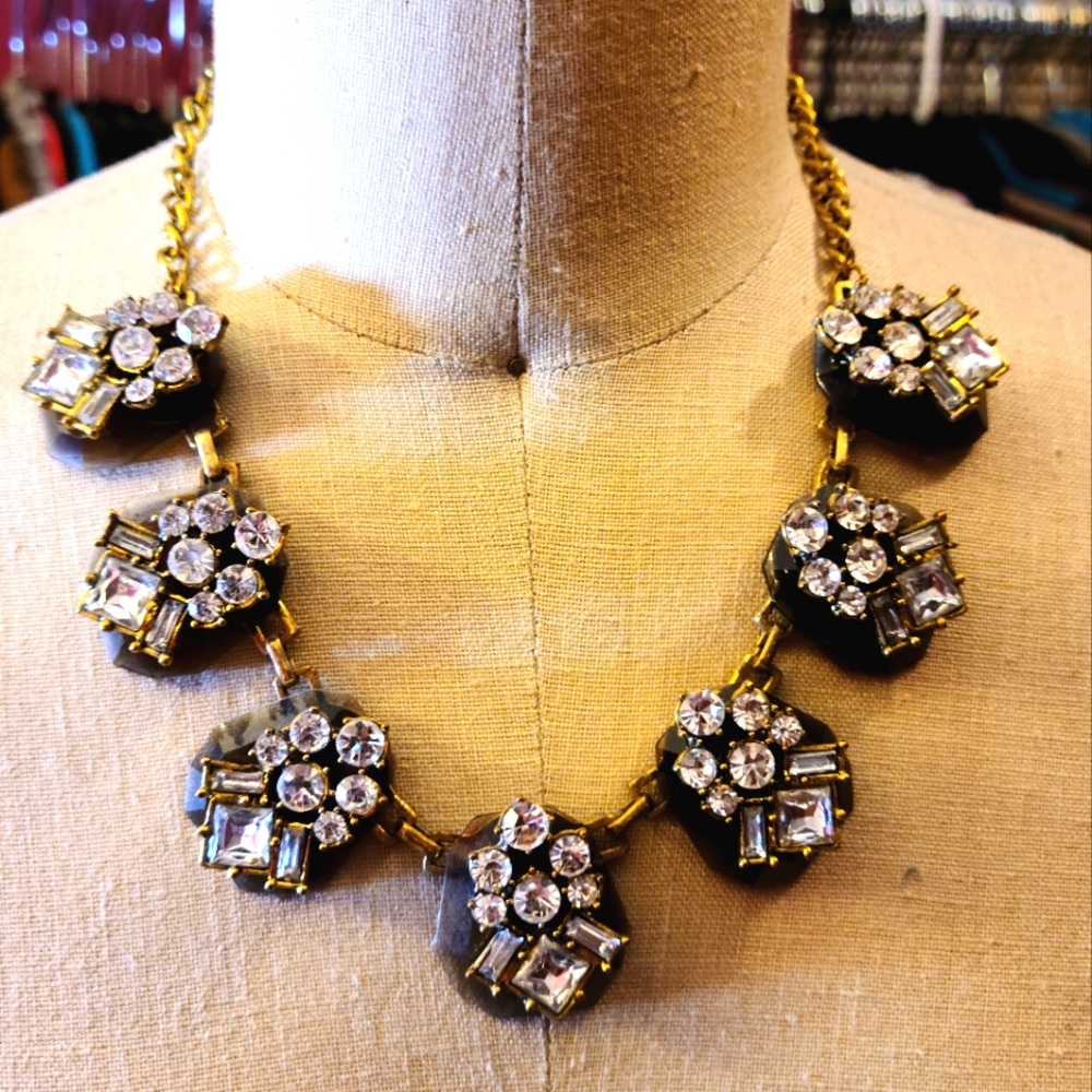 Art Deco inspired Rhinestone Necklace - Picture 1 of 3